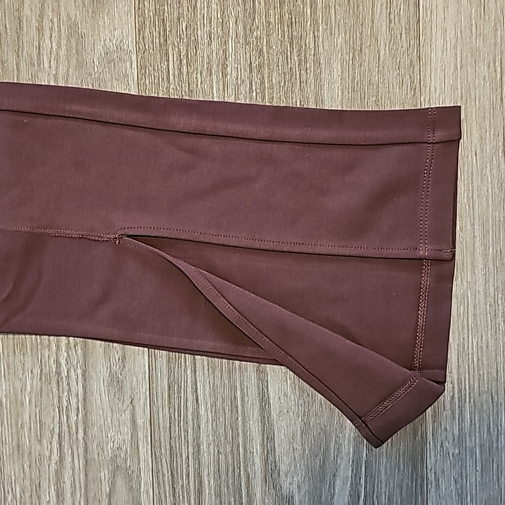 NWT, The Drop Chocolate Brown Uma Ponte pull-on split hem leggings, Size Medium - Picture 7 of 14